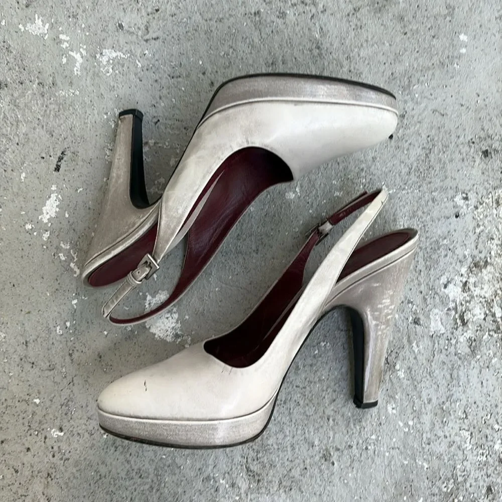 Prada Patent leather platform slingbacks